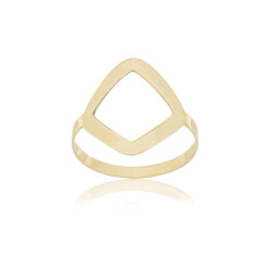 Gold- ring laser-cut polished rhombus shape | MACOVAL SLU