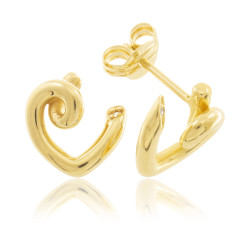 Earrings - opened  knot-type hear - cz stone at the end | MACOVAL SLU