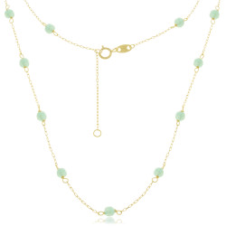 Collar de oro con 17 piedras naturales  amazonitas  | Macoval SLU