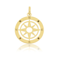 Colgante brújula calado láser en oro | Fabricante Macoval SLU