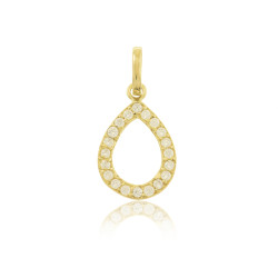 Colgante Oro lágrima con 20 circonitas microengaste | Macoval SLU