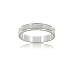 Silver wedding-ring - satin and diamond-cut finishing  | MACOVAL SLU