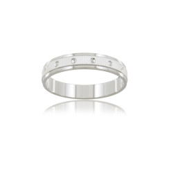 Diamond-Cut Striped Sterling Silver Band | MACOVAL SLU
