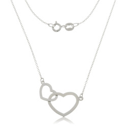 Silver Necklace - chain with linked hearts  | MACOVAL SLU