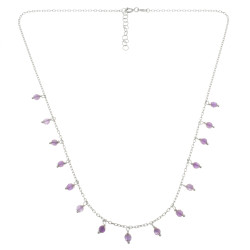 Collar de plata con 15 amatistas semi-preciosas | Macoval SLU