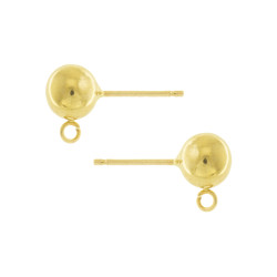 Gold Stud ball  with opened ring | MACOVAL SLU