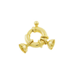Gold Marine bolt ring clasp with 2 caps | MACOVAL SLU