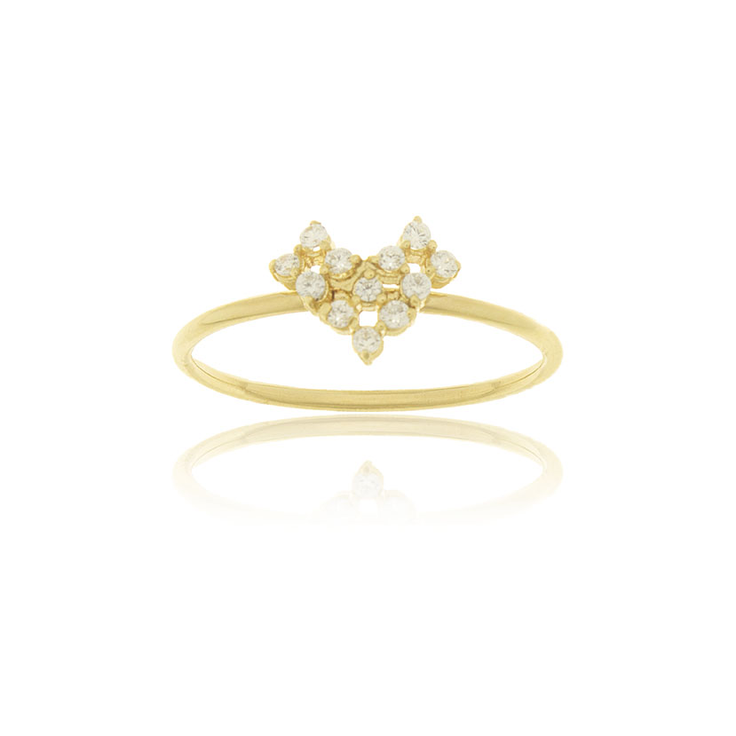 14K - ANILLO 3 FLORES CON 4 PETALOS (12 CIRCONITAS 1.5mm)