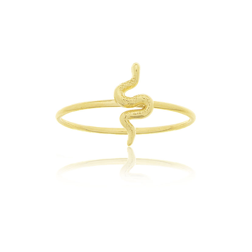 14K - ANILLO CON SERPIENTE EN VERTICAL