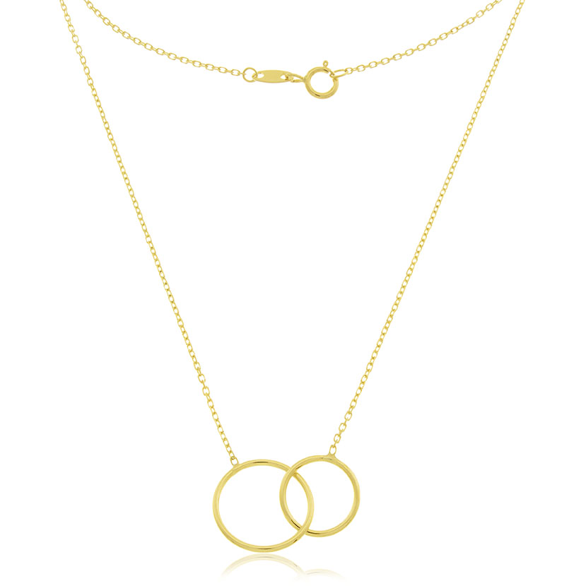 18K - GARGANTILLA CON DOBLE ARO ENTRELAZADOS (12x1mm + 10x1mm)