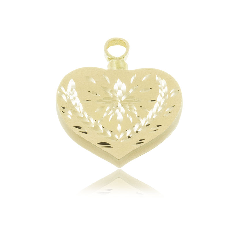 14K - COLGANTE CORAZON TALLADO PARA URNA FUNERARIA (25x27mm)