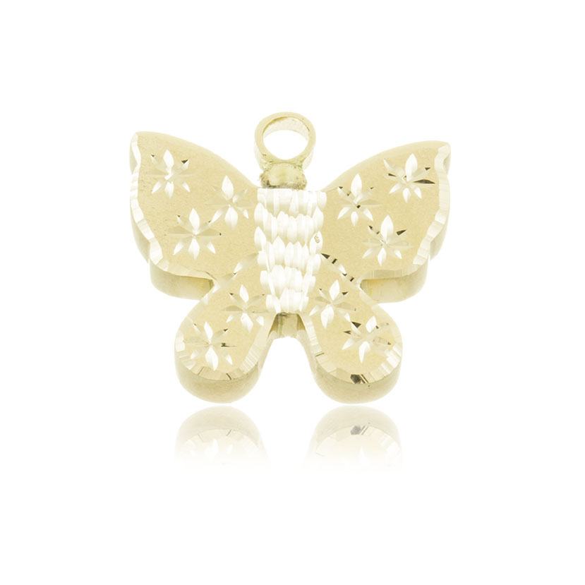 18K - COLGANTE MARIPOSA TALLADA PARA URNA FUNERARIA (26x22mm)