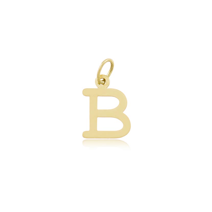 18K - COLGANTE LETRA "B" RECTA DE CORTE LASER (7x7mm)
