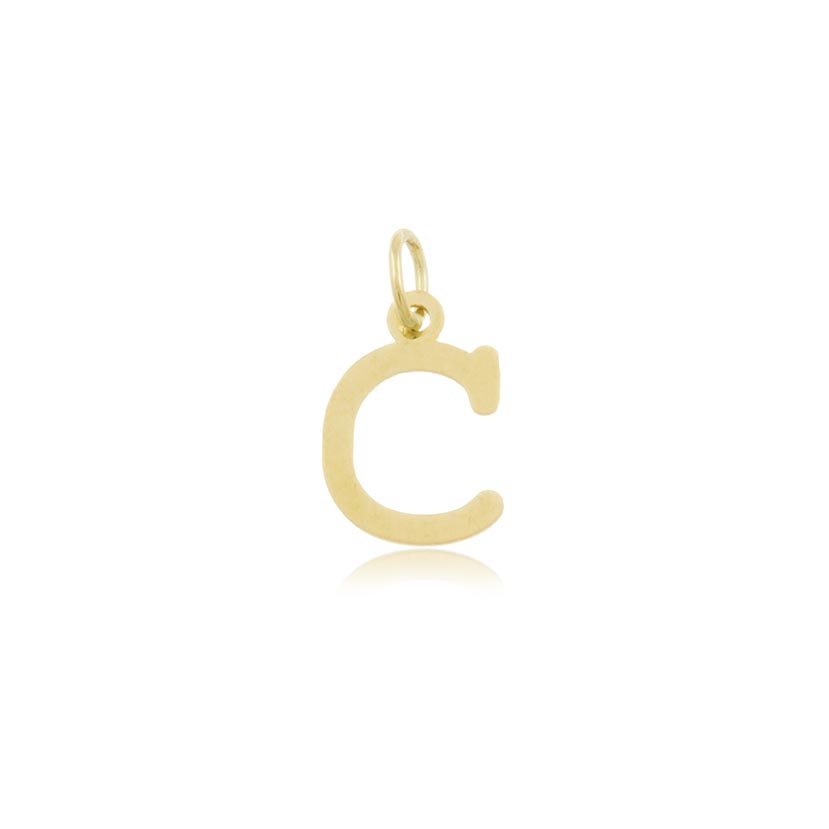 18K - COLGANTE LETRA "C" RECTA DE CORTE LASER (6x7mm)