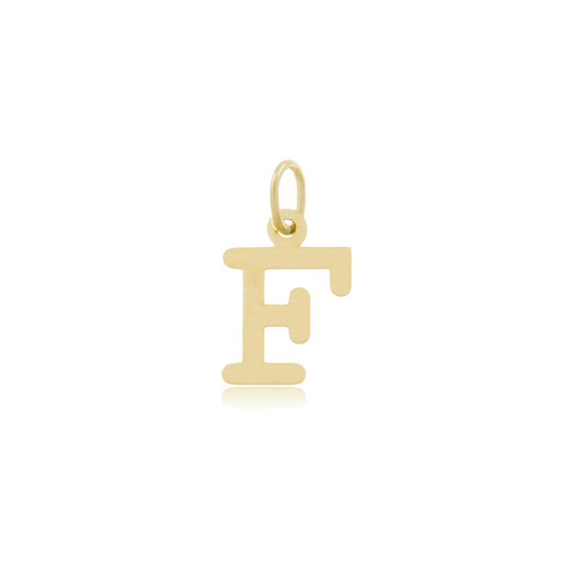 18K - COLGANTE LETRA "F" RECTA DE CORTE LASER (7x7mm)