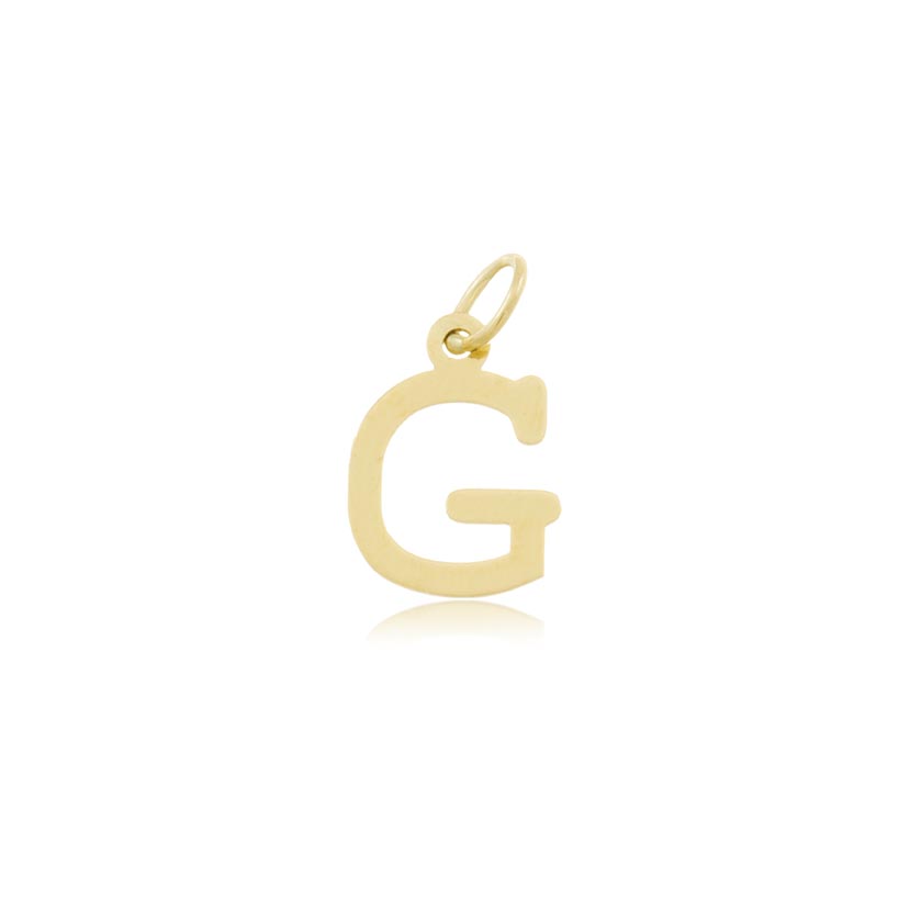 18K - COLGANTE LETRA "G" RECTA DE CORTE LASER (7x7mm)