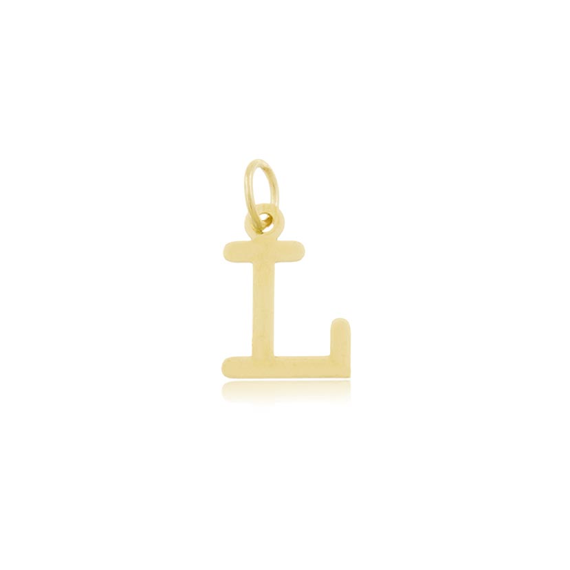 14K - COLGANTE LETRA "L" RECTA DE CORTE LASER (6.5x7mm)