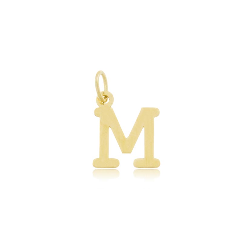 18K - COLGANTE LETRA "M" RECTA DE CORTE LASER (8x7mm)