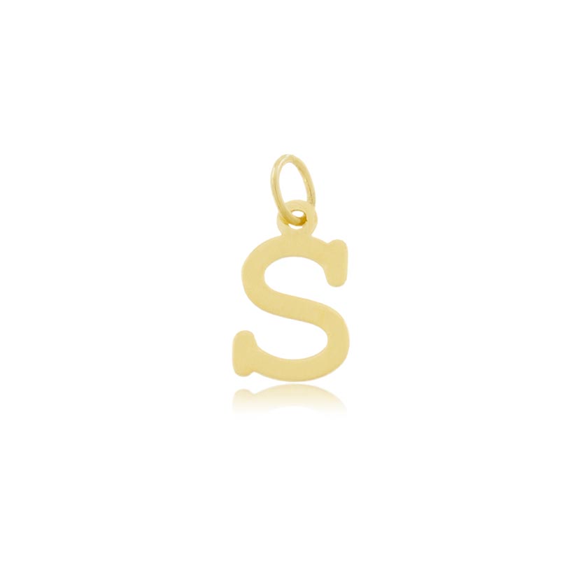 18K - COLGANTE LETRA "S" RECTA DE CORTE LASER (5.5x7mm)