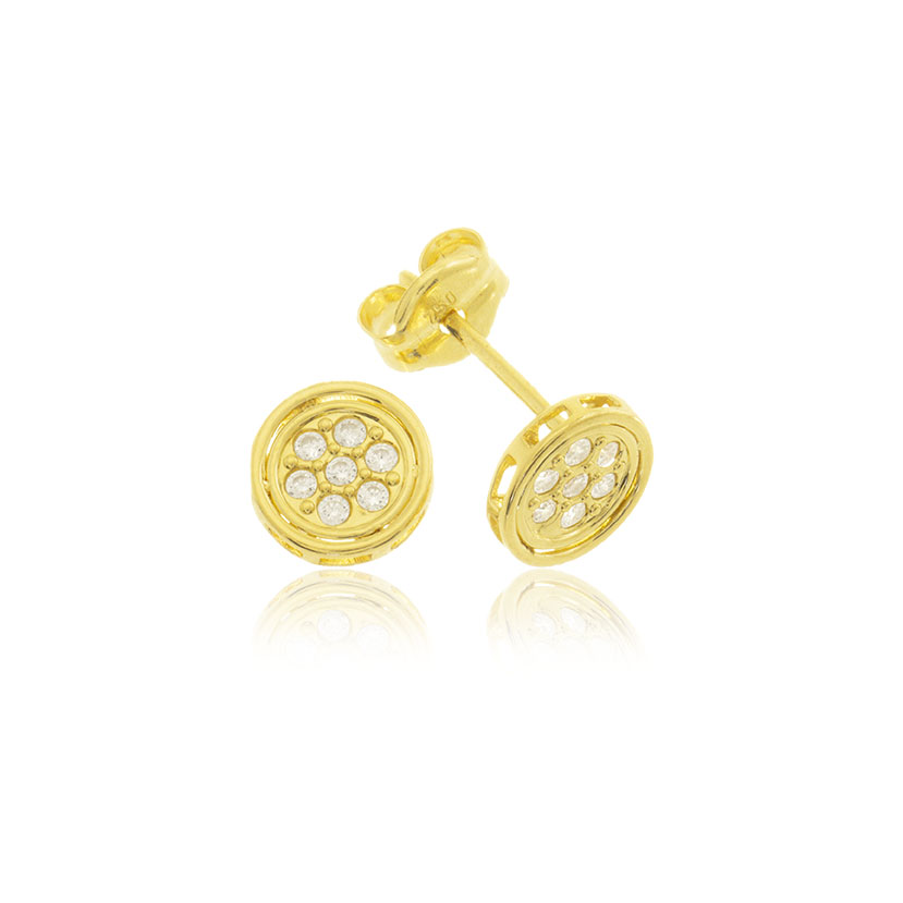 9K - PENDIENTES REDONDOS FILO LISO (5.80mm) CON CIRCONITAS