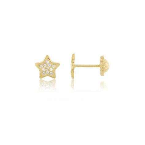 PENDIENTES MICROENGASTE ESTRELLA CON 22 CIRCONITAS Ø 0.80MM