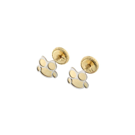 PENDIENTES BUHO BICOLOR. (6.28 X 5.82 MM)