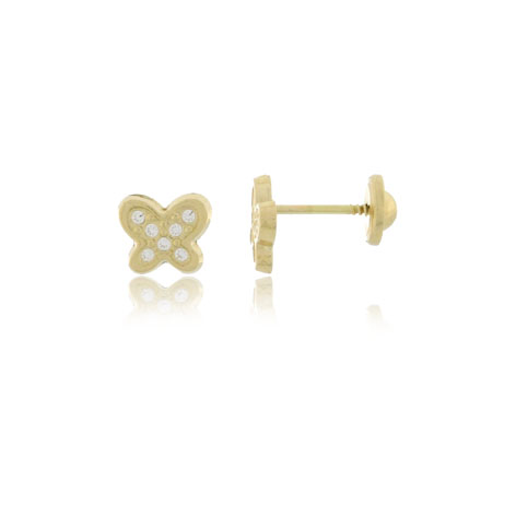 PENDIENTES MICROENGASTE MARIPOSA (7x6mm) CON 14 CIRCONITAS Ø 1mm