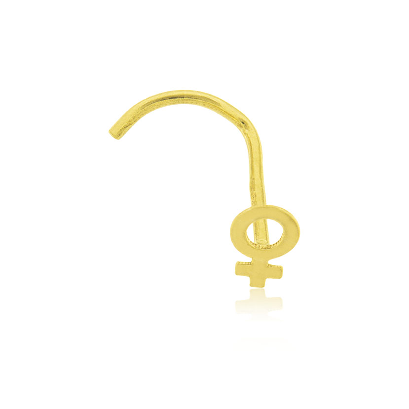 14K - PIERCING NARIZ CON SIMBOLO MUJER LASER (3mm)