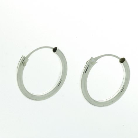 PLATA - PENDIENTES AROS REDONDOS (2x12mm)