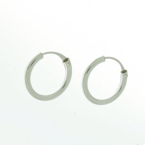 PLATA - PENDIENTES AROS REDONDOS (2x16mm)