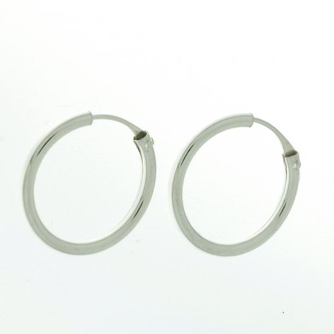 PLATA - PENDIENTES AROS REDONDOS (2x20mm)