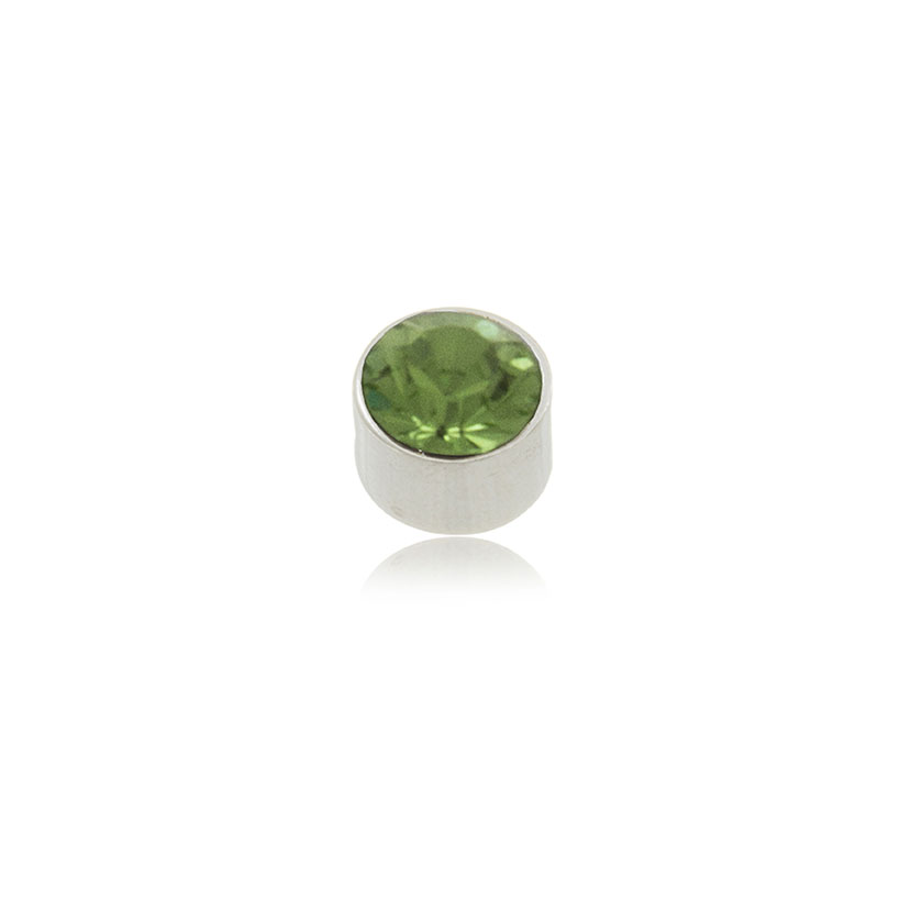 CHATON REDONDO REALZADO CON CRISTALES SWAROVSKI® PERIDOT (7mm)