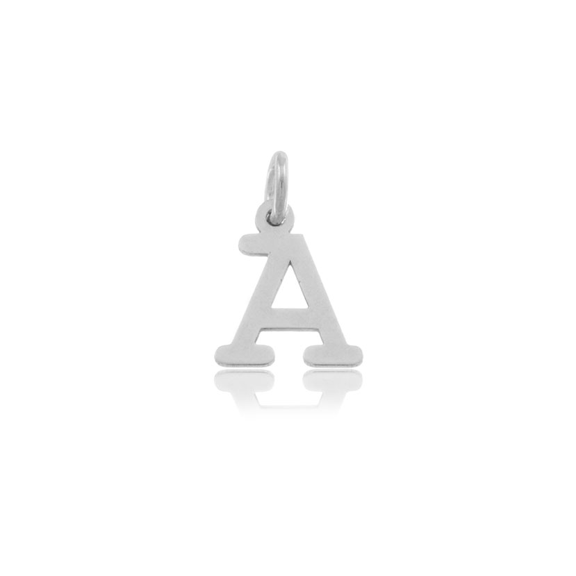 PLATA - COLGANTE LETRA "A" LASER (8.50 x 10.20mm)