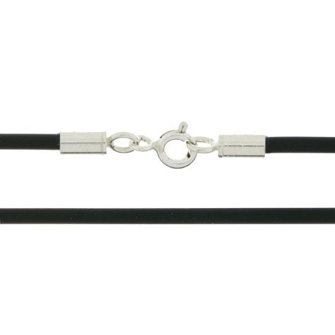 COLLAR CORDON CAUCHO NEGRO Ø 2MM X 45CM