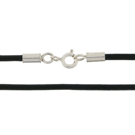 COLLAR CORDON CUERO NEGRO Ø 2MM X 45CM