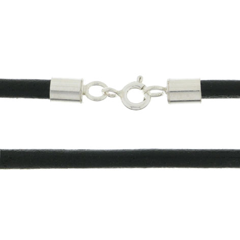 COLLAR CORDON CUERO NEGRO Ø 3MM X 45CM