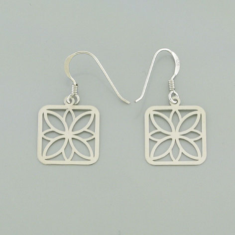 PENDIENTES JUEGO CUADRADO FLOR