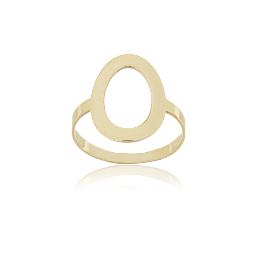 14K - ANILLO LASER CON FORMA OVAL (12 x 16mm). CHAPA 0.80mm