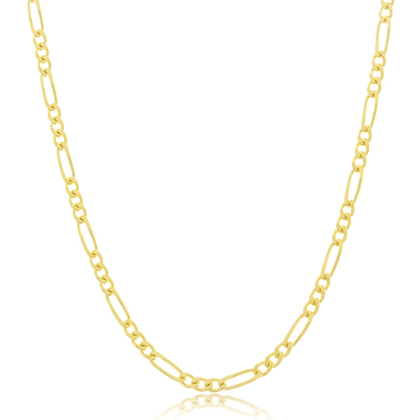 14K - CADENA FIGARO 3+1 CON HILO 0.50mm A 40-42cm