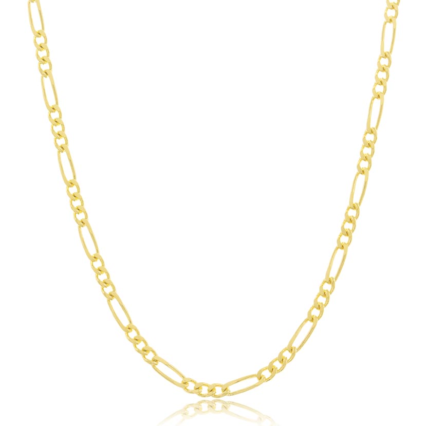 14K - CADENA FIGARO 3+1 CON HILO 0.60mm A 45cm LARGO