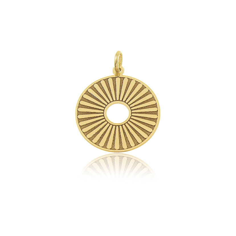 14K - COLGANTE CIRCULO RAYADO (17mm)