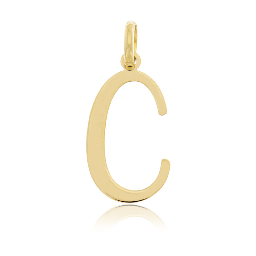 18K - COLGANTE INICIAL LETRA "C" CARE AROUND DE CORTE LASER