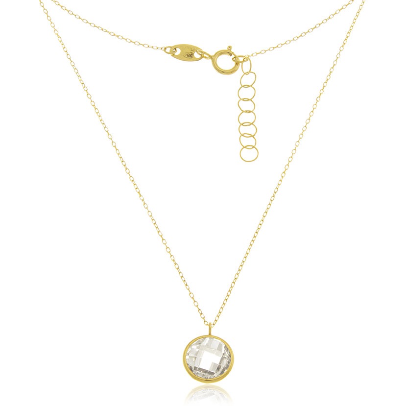 18K - GARGANTILLA CON CIRCONITA REDONDA CORTE BRIOLET (8mm)