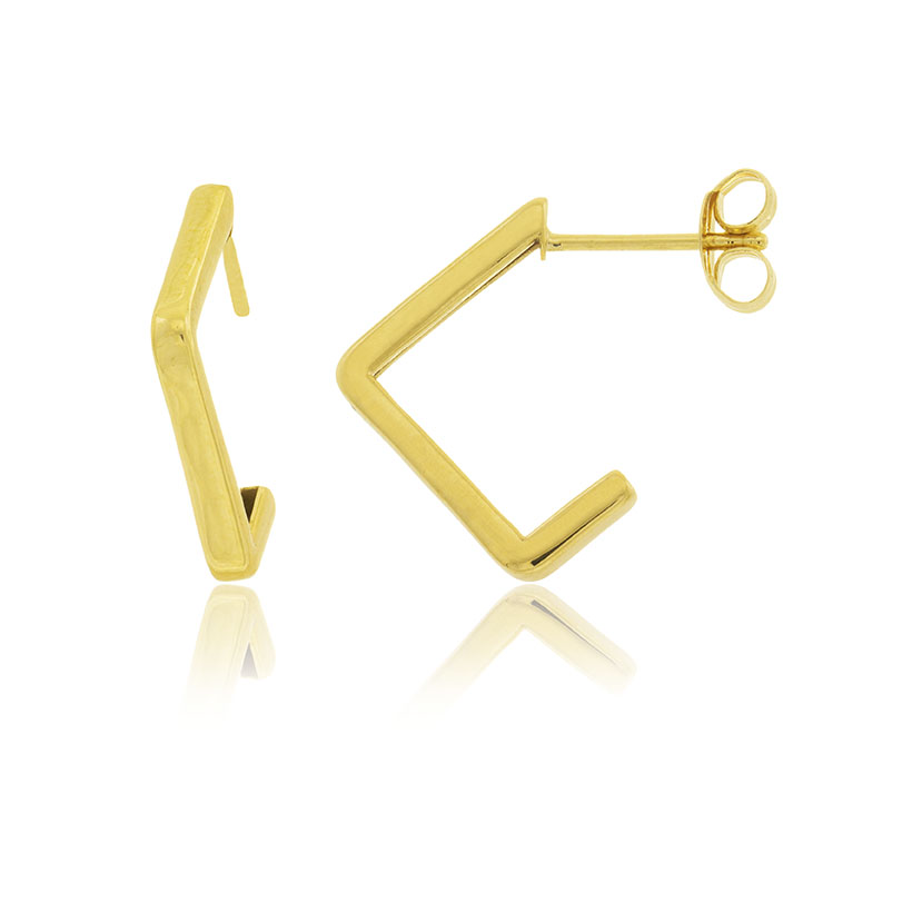 18K - PENDIENTES ARO CON FORMA DE ROMBO ABIERTO (1.80x14mm)