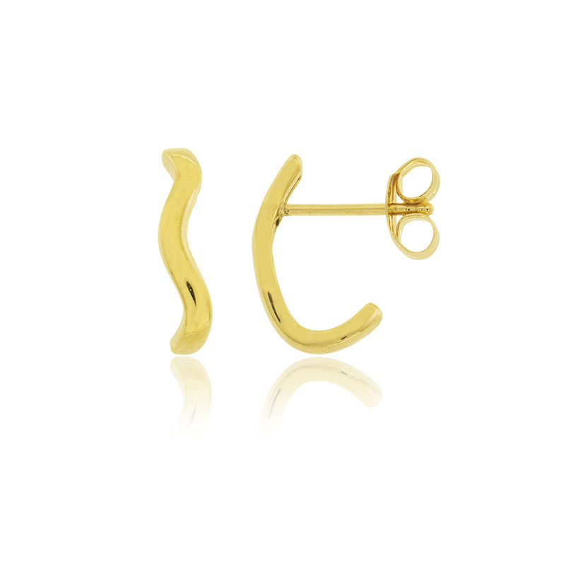 9K - PENDIENTES BANDA CON CURVAS 12.30x2.50mm CON PALILLO 9mm