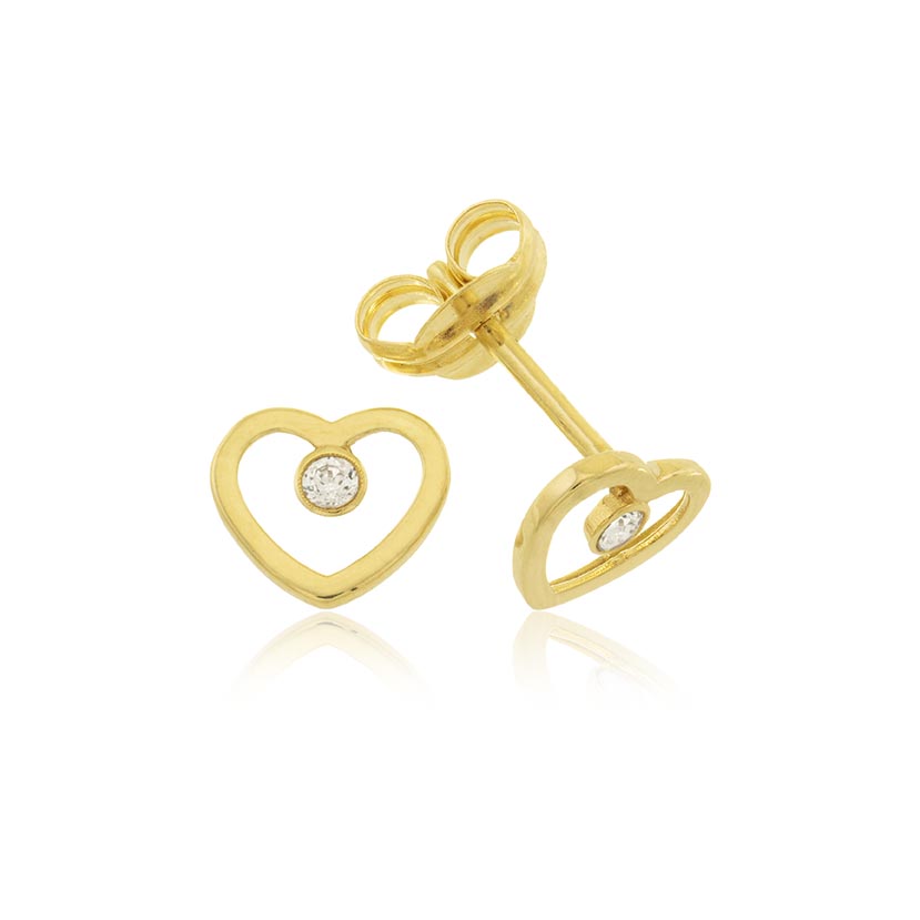 9K - PENDIENTES CORAZON 6.5x6mm CON CIRCONITA 1.10mm