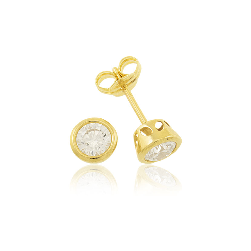 14K - PENDIENTES REDONDOS 5.60mm CON CIRCONITA DE 4mm
